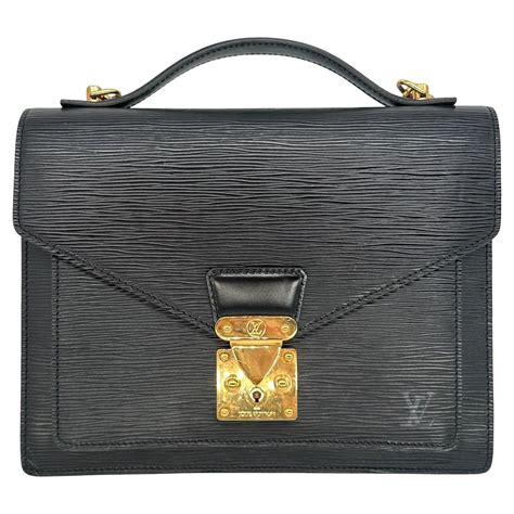 louis vuitton black epi leather monceau shoulder bag